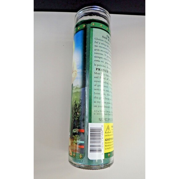 Saint Jude Candle Co. Candle English and Spanish San Judas Tadeo 8" tall New - Picture 6 of 7